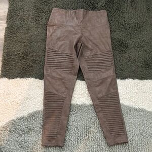 7 for All Mankind Brown Faux Leather Moto Leggings